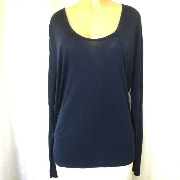 Gold Hawk Top Blouse Shirt Navy Blue Long Sleeve L - Picture 1 of 7